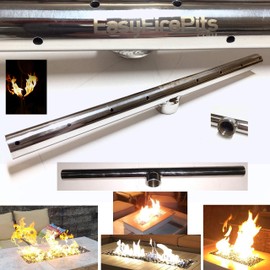 EasyFirePits Stainless Steel Lifetime Warranted Gas Fireplace Log Lighter Replacement Burner 1pc T Style Center-FED Gas Log Lighter