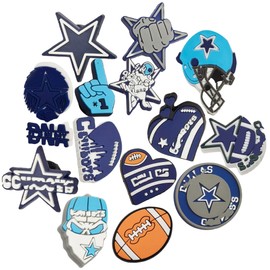 UHDBHO 14PCS Football Shoe Charms Decoration, Non-repeating Skeleton Cow boy Charms Accessories for Boy Girl Men Women Party Favor