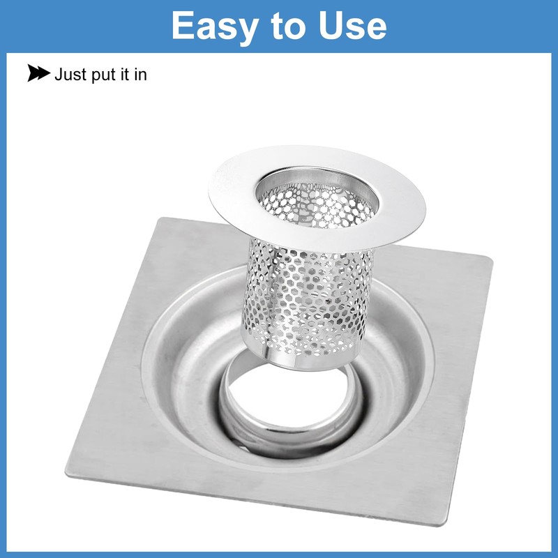 uxcell 2 Pack Shower Drain Strainer, 2" x 2.6" 304