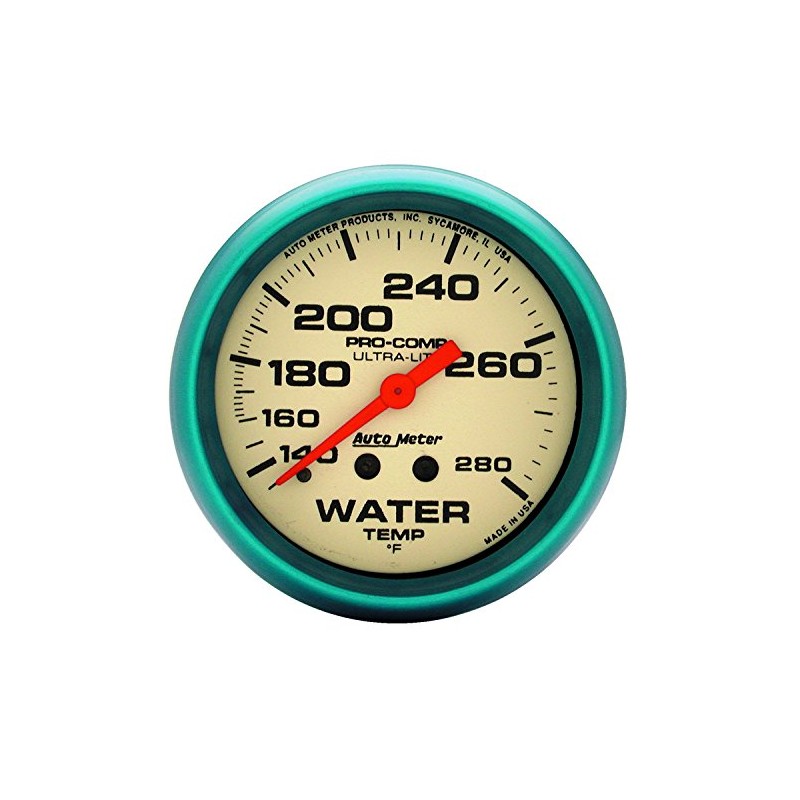 Auto Meter 4535 Ultra-Nite 2-5/8" 140-280°F Water Temperature Gauge with
