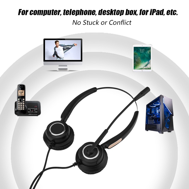 Call Center USB Headset Light Weight Noise Cancelling USB Call