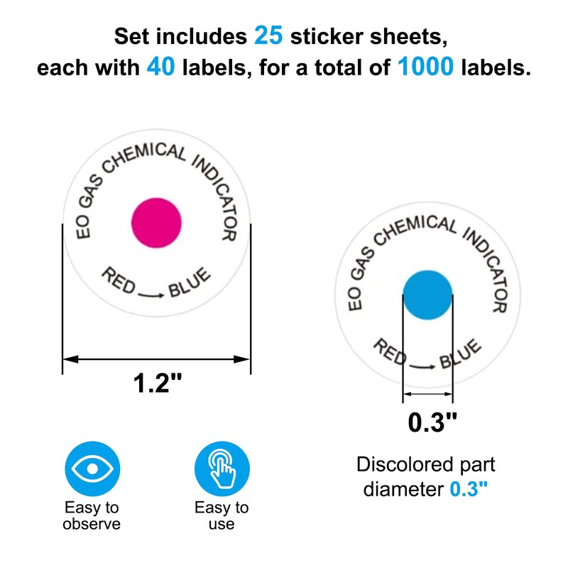 ETO Sterilization Indicator Label Sticker - Ethylene Oxide Gas Chemical