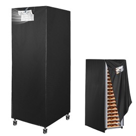 Simingxi Bread Rack Cover with Zipper,20tier Sheet Pan Rack/Bun Pan Rack Cover with Vents, 23"X28"X64" Bakers Rack Cover with Transparent Window, Bread Rack Cover for Waterproof and Dustproof Black