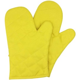 Voarge Oven Gloves, Heat Resistant Oven Gloves, Thickened Heat Resistant Oven Gloves, Pot Holder, Baking Gloves, 1 Pair (Yellow)
