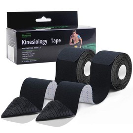 Kinesiology tape, 5cm*5m elastic muscle support tape, improves blood circulation, waterproof and latex-free, suitable for ankles, elbows, wrists, knees, joints, and muscle support - Color: BLACK