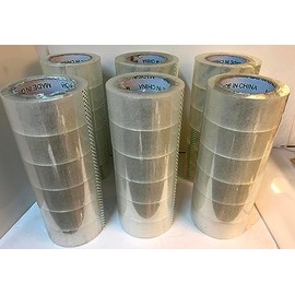 Premium Heavy Duty Shipping Packing Box Tape Adhesive, Clear Carton Box Sealing Tape, 2.0 Mil 2 Inches x 110 Yards (36 Rolls)