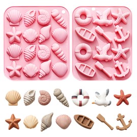Seashell Silicone Chocolate Molds Ocean Theme Set of 2