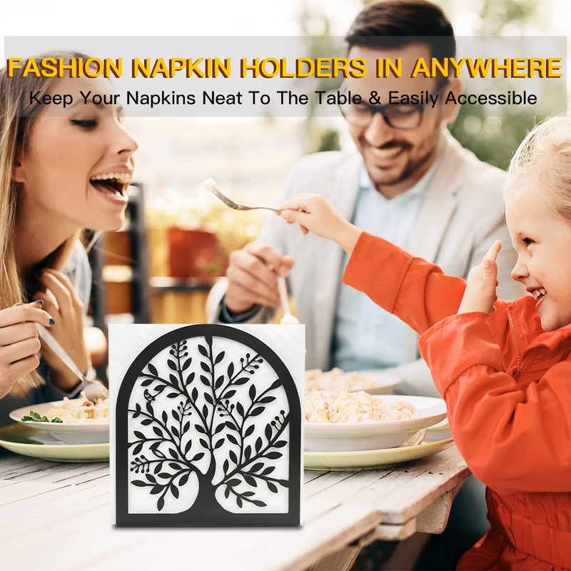 Table Napkin Holder Tree of Life Design Modern Metal Napkin