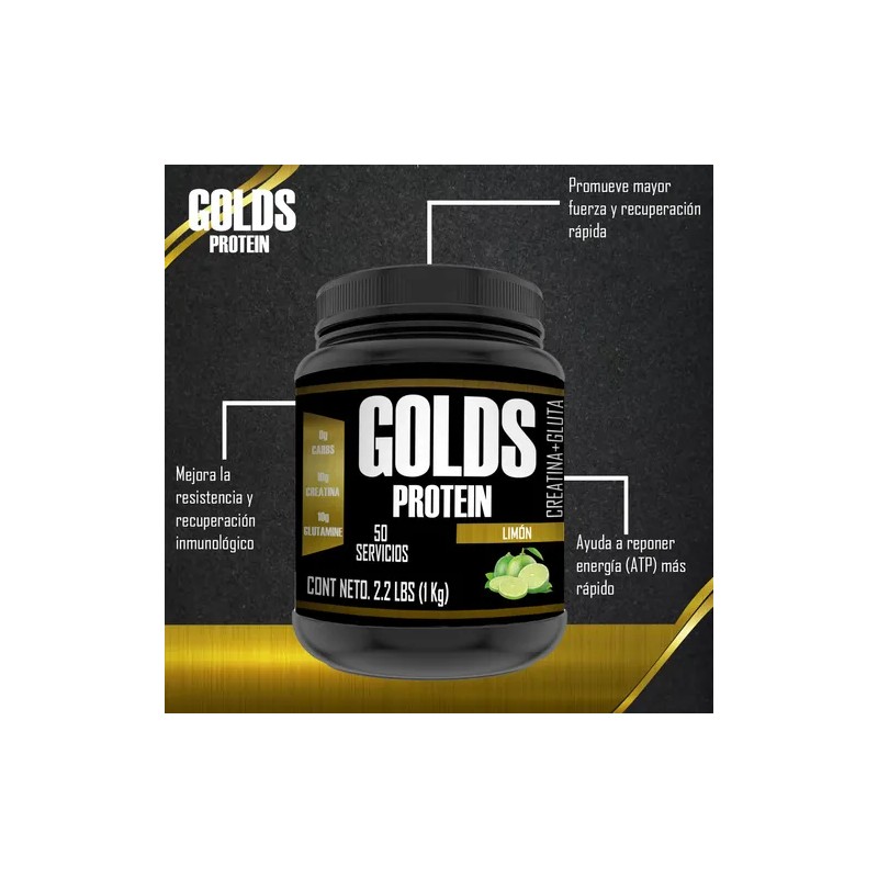 Creatina + Glutamina Suplemento Golds Protein 50serv En Polv