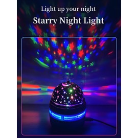Lancoon 2 Pack Star Projector Night Light Kids Toys Mini LED Projection Light USB Powered for Home Car Atmosphere Portable Size