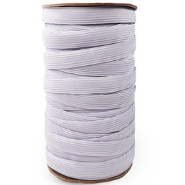 TOPERIN Elastic Bands for Sewing 1/2 Inch 50 Yards Flat Elastic Cord Stretch String Rope White