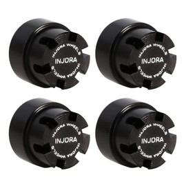 INJORA M2 Wheel Nuts Cap Locking Hubs Wheel Upgrade Parts for Axial SCX24 Deadbolt JLU Gladiator Bronco RC Crawler Car(Black)