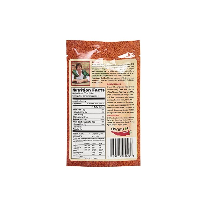 Cin Chili Mix Deliciously Cin-ful Seasoning for Cooking or Baking,