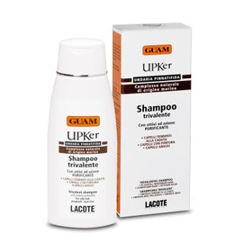 Guam, UPker Triple Cleansing Shampoo with Undaria Pinnatifida Seaweed for Hair Prone to Hair Loss, Dandruff and Grease, Made in Italy, 200 ml Packaging
