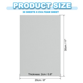 PATIKIL 30 Pack EVA Foam Sheets, 12" x 8" 2mm Thick Foam Sheets Crafts Foam Paper for Craft Classroom Bulletin Board Decor Scrapbooking DIY Cosplay Costume, Gray