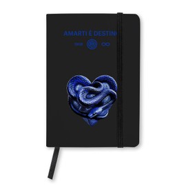FC Internazionale Milano S.p.A. Notebook IM Inter Nero Amarti è Schicksal, PU Cover, Digital Print Heart, Screen Print, Paper