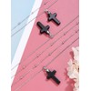 CrystalTears Black Obsidian Crystal Cross Necklace for Women Double Layered