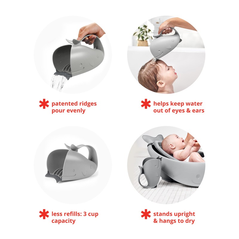Skip Hop Baby Bath Rinse Cup MOBY Tear-free Waterfall Rinser