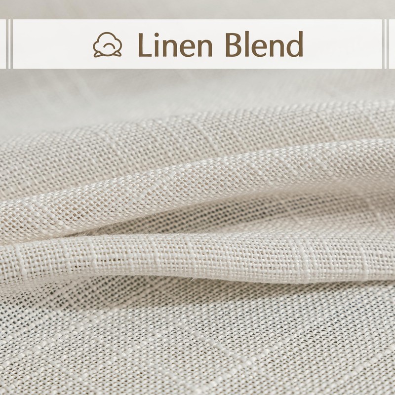 Fmfunctex - Cortina de puerta con textura de lino francés,