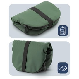 Mosh Kamper Light Outdoor Gel Seat Cushion with Carabiner, Outdoor Seat Mat/Gel Cushion, Waterproof Portable, Oxford Fabric Seat Pad (Green/Black)