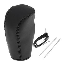 Motoforti Anti-Slip Gear Shift Knob Cover Car Stick Shifting Handle Protector for Volvo S80 2007-2012 Black Faux Leather