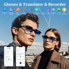 SurPonzin Smart Glasses Pro: 110-Language Real-Time Translator, Bluetooth 5.4, Frameless