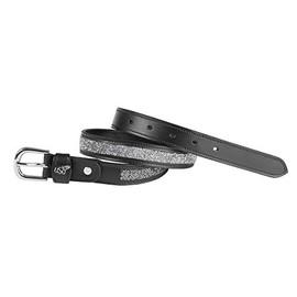 USG Leather Belt 'Mosaik, schwarz, silberf. Schnalle silbern Size:75 cm