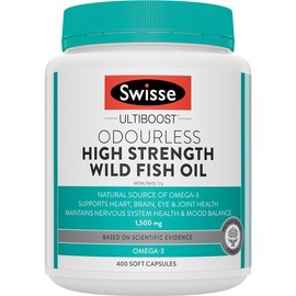 Swisse Ultiboost Odourless High Strength Wild Fish Oil 1500mg 400 Capsules