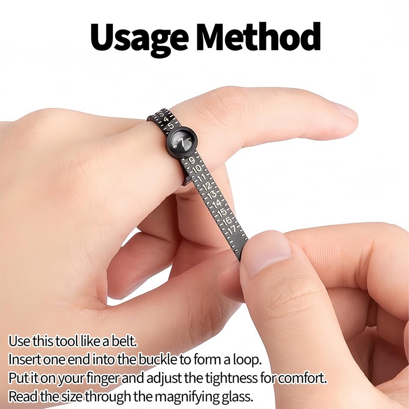 2 Pcs Ring Sizer - Finger Size Measuring Tool with