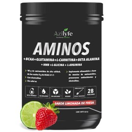 Aminoacidos esenciales con BCAA, Carnitina, Glutamina, Beta Alanina, HMB, Arginina, Glicina y Electrolitos | Sin Azúcar, Keto, Sabor Natural | Apoyo al Rendimiento y Recuperación