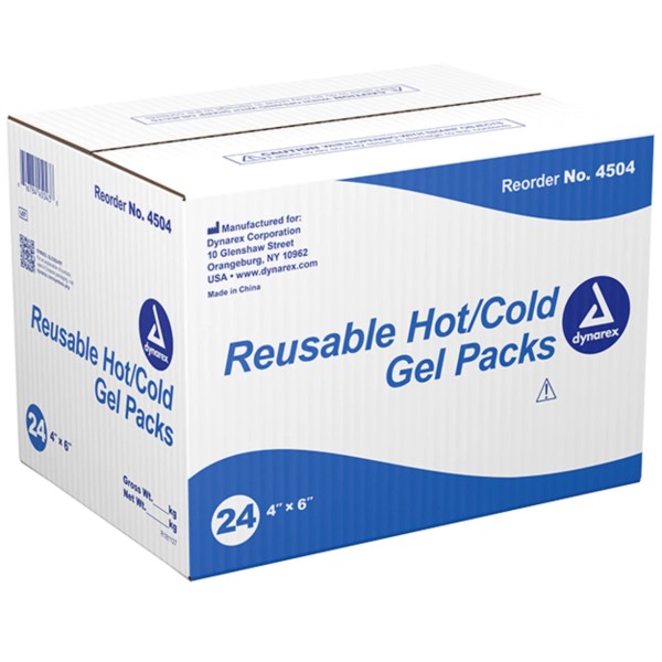 Dynarex Hot/Cold Reusable Gel Ice Packs for Home & Schools,