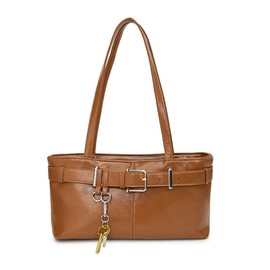 Stylily Vintage Shoulder Bag for Women Y2K Underarm Purse with Belt Buckle Small Satchel Tote Handbag Brown