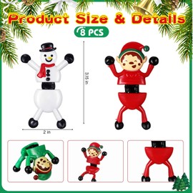 Zomiboo 8 Pcs Christmas Snowman Wall Crawlers Elf Climbers with Sticky Feet Christmas Novelty Toys, Ideal for Party Favours, Loot or Prize Bag, and Stocking Fillers
