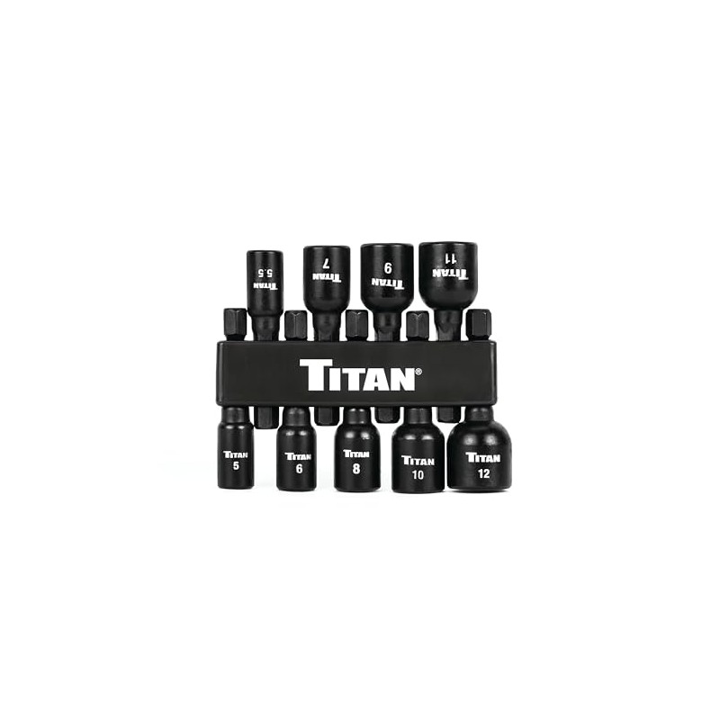 Titan 16297 9-Piece Metric Magnetic Nut Driver Set, Nut Setter