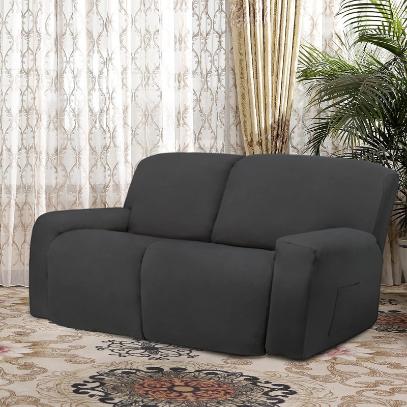 Easy-Going Oversized 6 Pieces Microfiber Stretch Sectional Recliner Loveseat Sofa