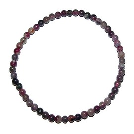 Janni Shop Bracelets Tourmaline Colourful Rubelite and Verdelith Bracelet 4mm Ball on Stretch Band, Stone, without stone
