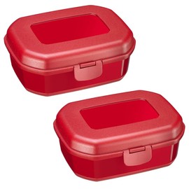 Westmark 2 Maxi 235222E3 Lunch Boxes / Snack Boxes 935 ml with Click Closure Height Approx. 7.4 cm Plastic Red