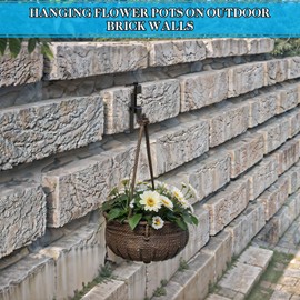 Lewufe Stainless Steel Brick Wall Clips, Brick Hooks Clamp Outdoor Heavy Duty 1-3/4" to 2-1/2" Brick Hook Brick Hangers No Drill, 6 Packs