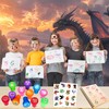 36PCS Dragon Party Favors 24 Tattoos Sticker 12 Stamp Set
