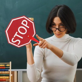 VICASKY Large Quantity Supplies For The Classroom Hand Stop Sign Stop Sign Handle Aesthetic Sign For Classroom Decoration