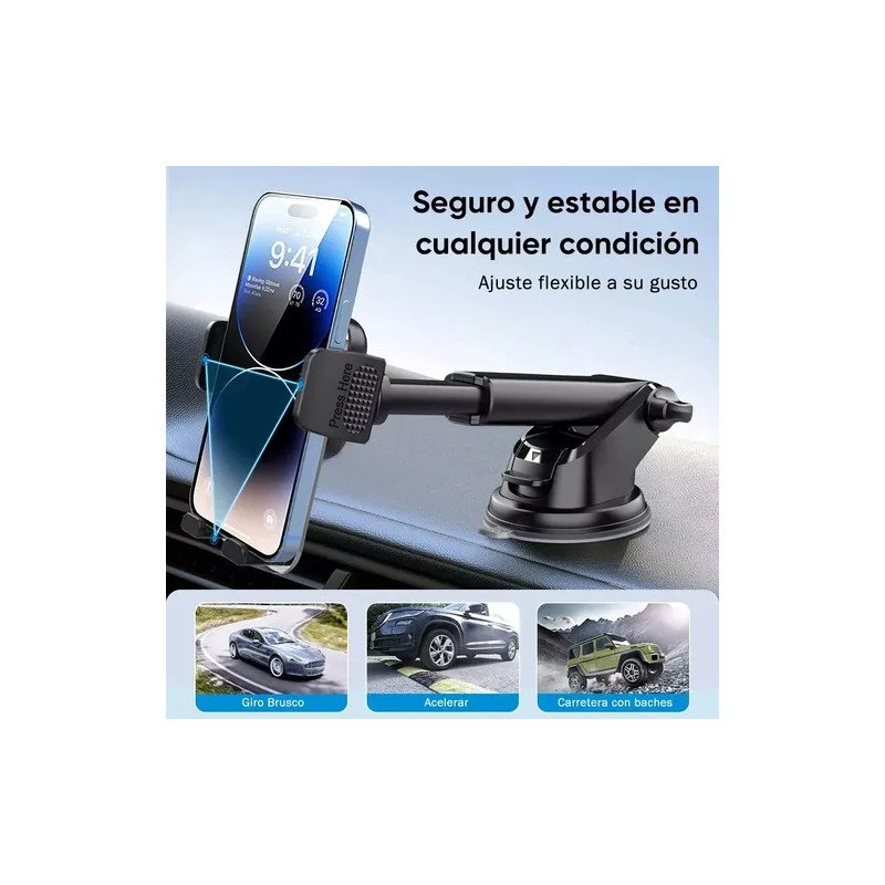 Soporte Celular Auto Con Ventosa Y Clip Para Ventila