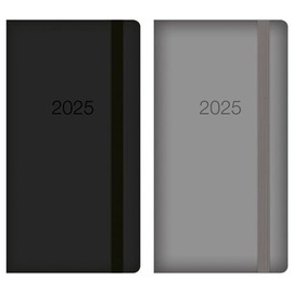 2025 Diary Slim Size Week to View Diaries Full Year Journal Calendar Planner (Black)