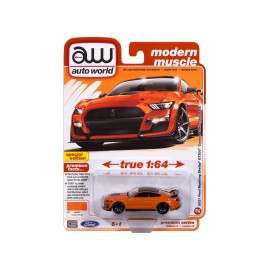 2021 Ford Mustang Shelby GT500 Carbon Fiber Track Pack Twister Orange Modern Muscle Series 1/64 Diecast DCD Top