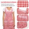 YGKYMVW Kitchen Apron, Cotton Apron Floral Pattern Apron with 2