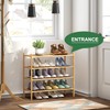 kiplant 4-Tier Shoe Rack for Entryway, Bamboo Wood Shoe Rack