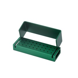30 Holes Dental Burs Holder with Cover, Disinfection Bur Case Opening Box Bur Block Organizer (Green)