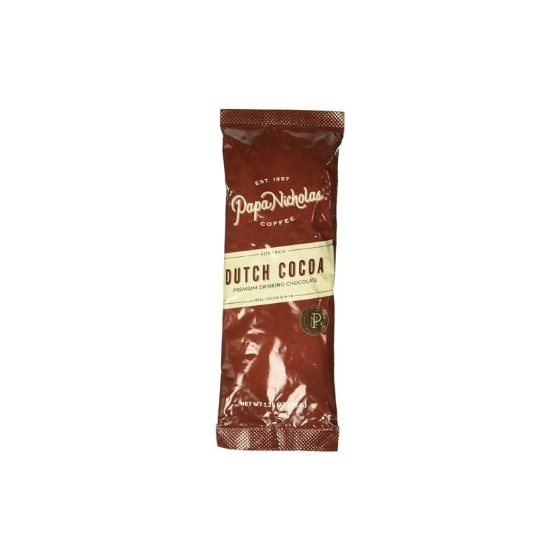 PapaNicholas Coffee Premium Hot Cocoa, Dutch Chocolate, 24/carton
