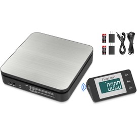 Fuzion Shipping Scale - Wireless Postal Scale 110LB x 0.1oz, Large LCD Display, 5 Units, Digital Scale for Packages - Dual Power Options (Batteries & Adapters)