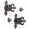 Pair of Heavy Black Cast Iron Unequal Hinges | Add