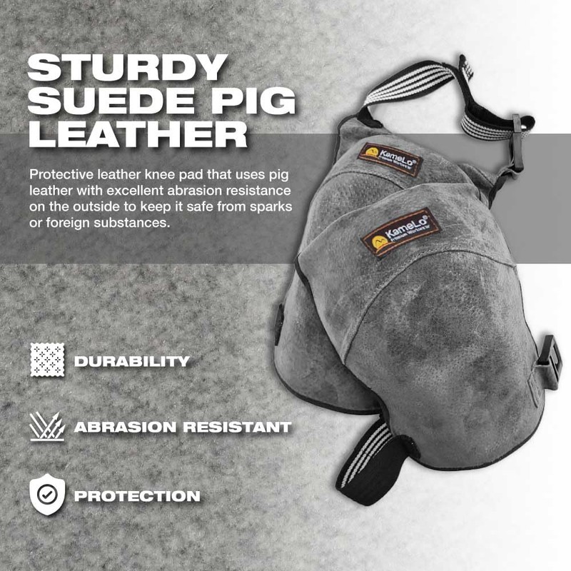 KameLo Protective Pigskin Leather Versatile Professional Comfort Work Knee Pads